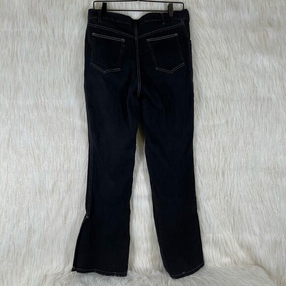 Trash & Vaudeville Black Flare Button Fly Ankle Buttons High Waist Womens Sz 33 - Picture 4 of 9